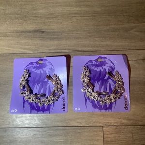 Set of 2 Claire’s hair clip accessory Gold